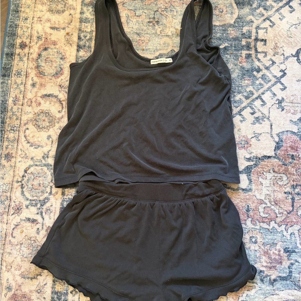 Marine Layer Charcoal Pajama Set